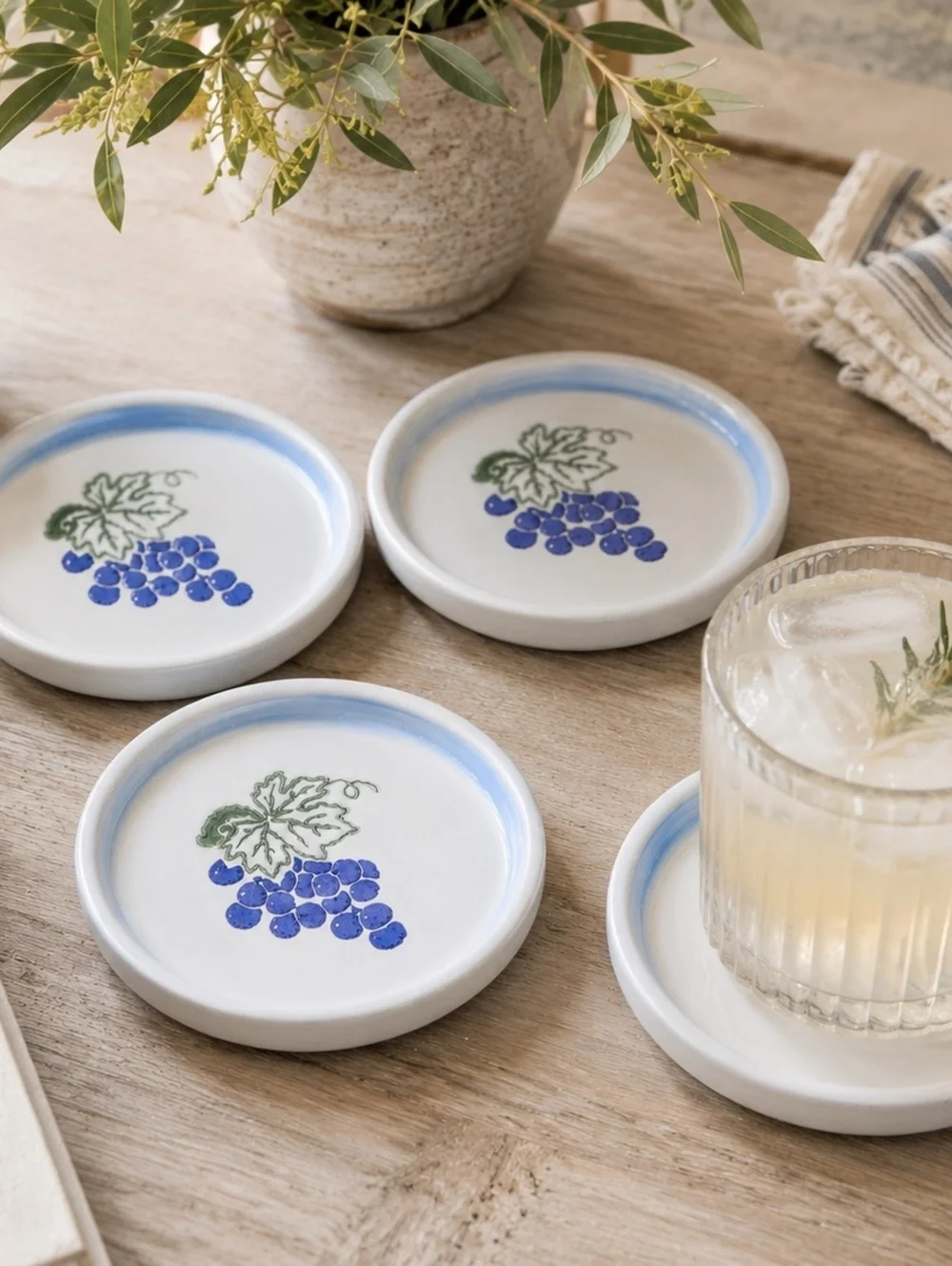 Made in Portugal-Set of 4 Terracotta/Clay coasters
